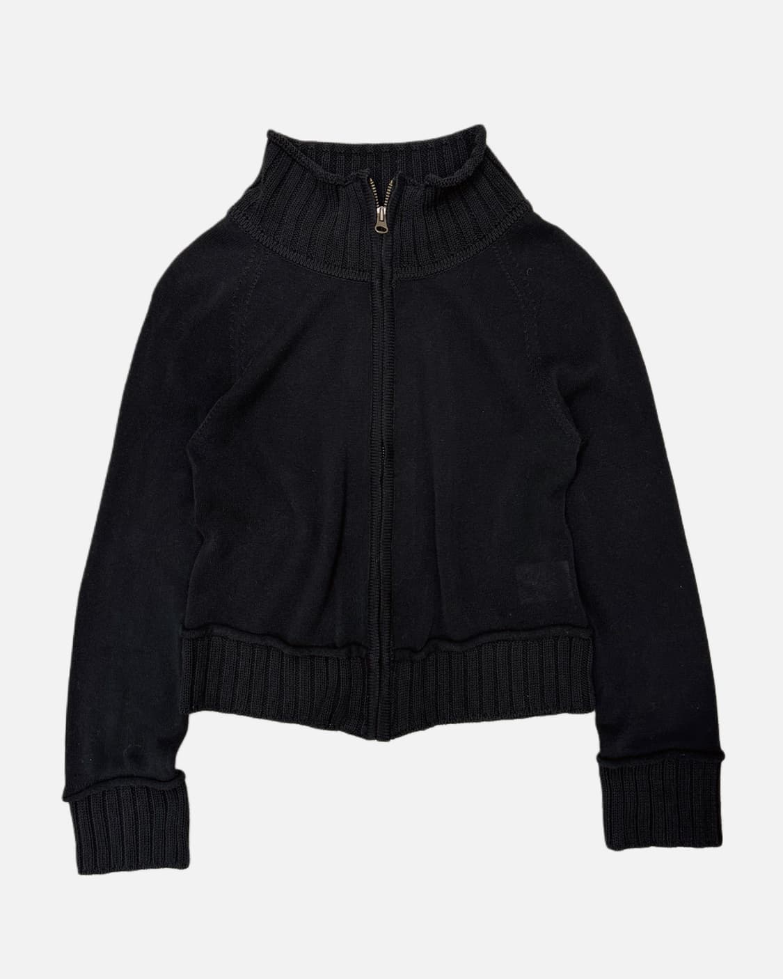 SUTFESO black crop knit zip-up 상품이미지1