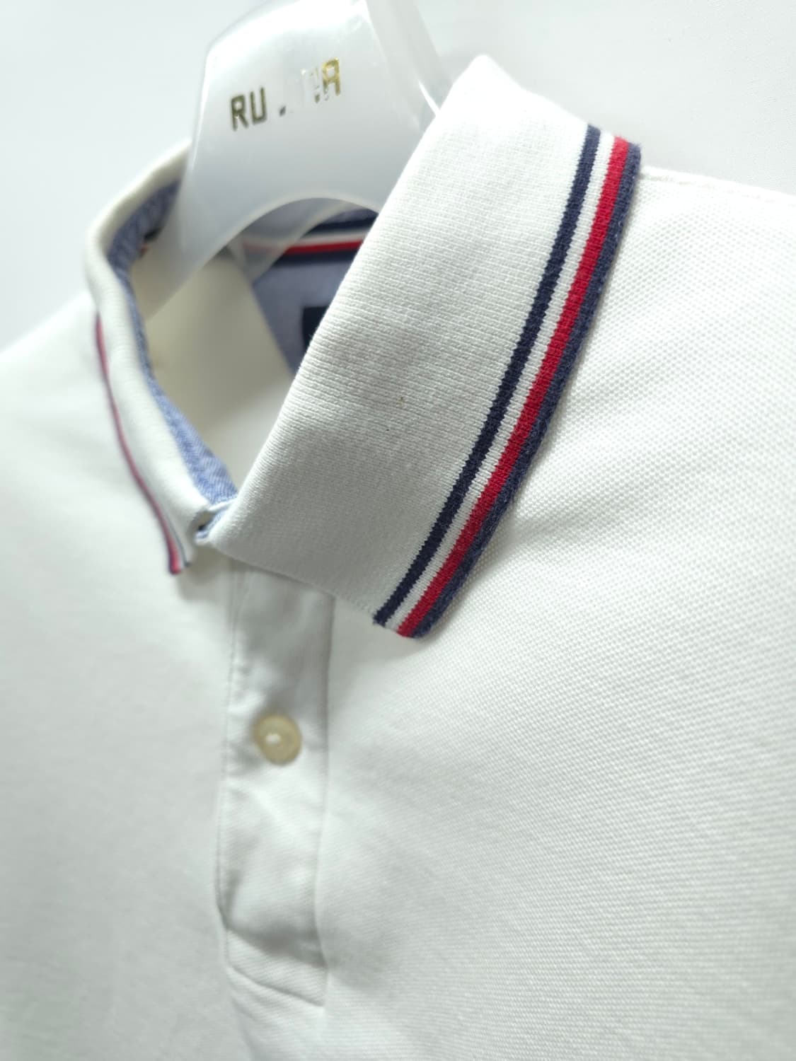 타미힐피거 화이트 배색 포인트 퍼포먼스 피케 반팔 카라티 (M) 상품이미지6