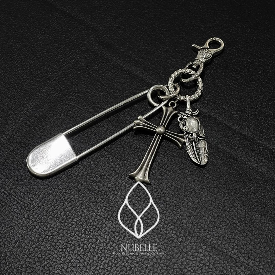 🌗 Chrome cross keyring / 크롬 크로스 클립 키링 상품이미지3