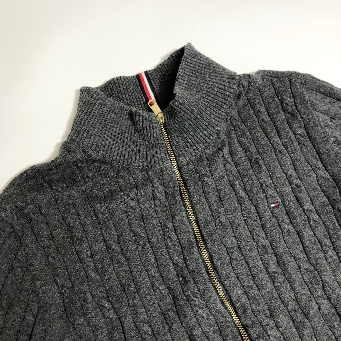 타미힐피거 케이블 니트 집업 우먼 L 상품이미지3