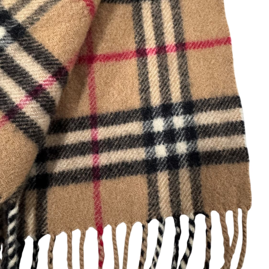 정품 버버리 노바체크 카멜 렘스울 머플러 상품이미지2