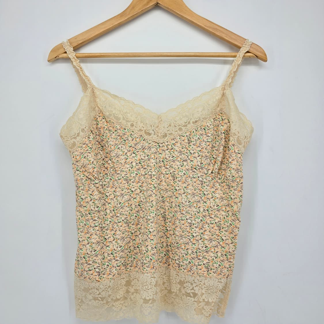 일본 빈티지 플라워 레이스 끈나시 블라우스 상품이미지1