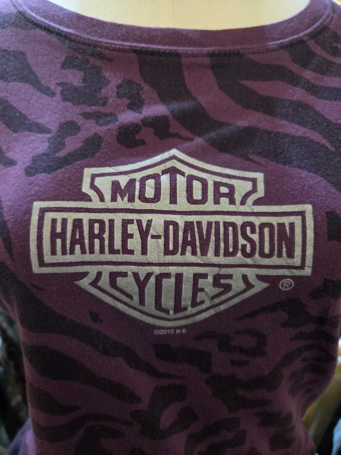 할리데이비슨 퍼플 지브라패턴 반팔티 상품이미지3