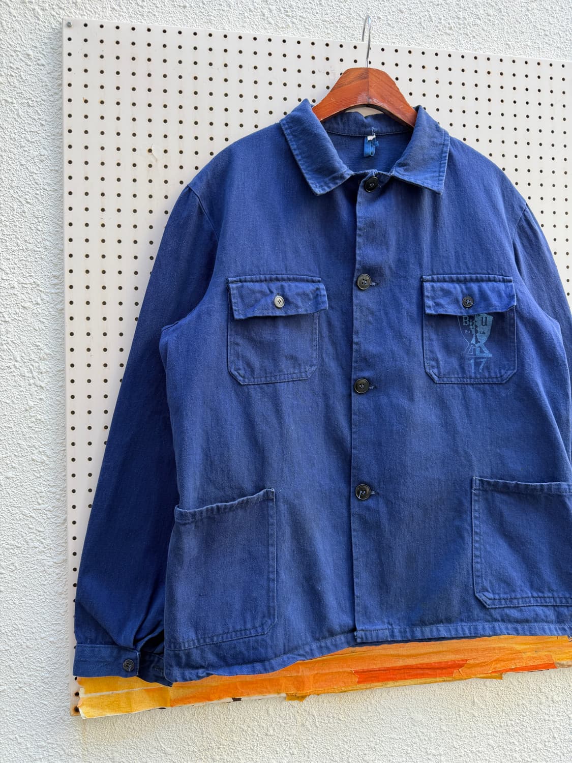 1970s FADED INDIGO BLUE 4 POCKET 프렌치워크자켓 상품이미지3