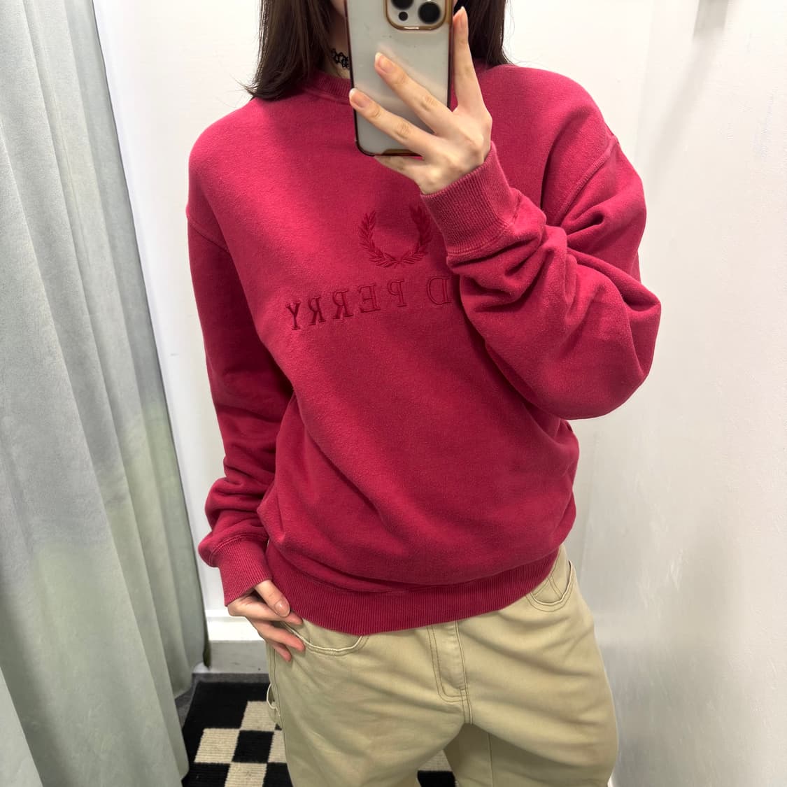 Fred perry 레드 스웻셔츠 상품이미지1