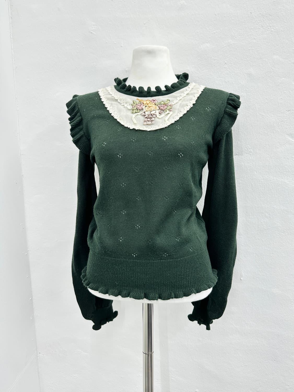 Axes femme green frill detail knit  상품이미지1