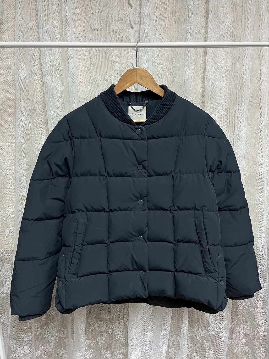 88-165) 잇미샤 덕다운 패딩 점퍼 네이비 상품이미지1