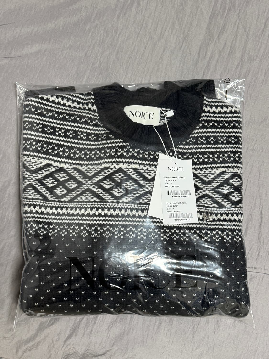 [L] 노이스 홀리데이 노드릭 울 블렌드 스웨터 블랙 상품이미지3
