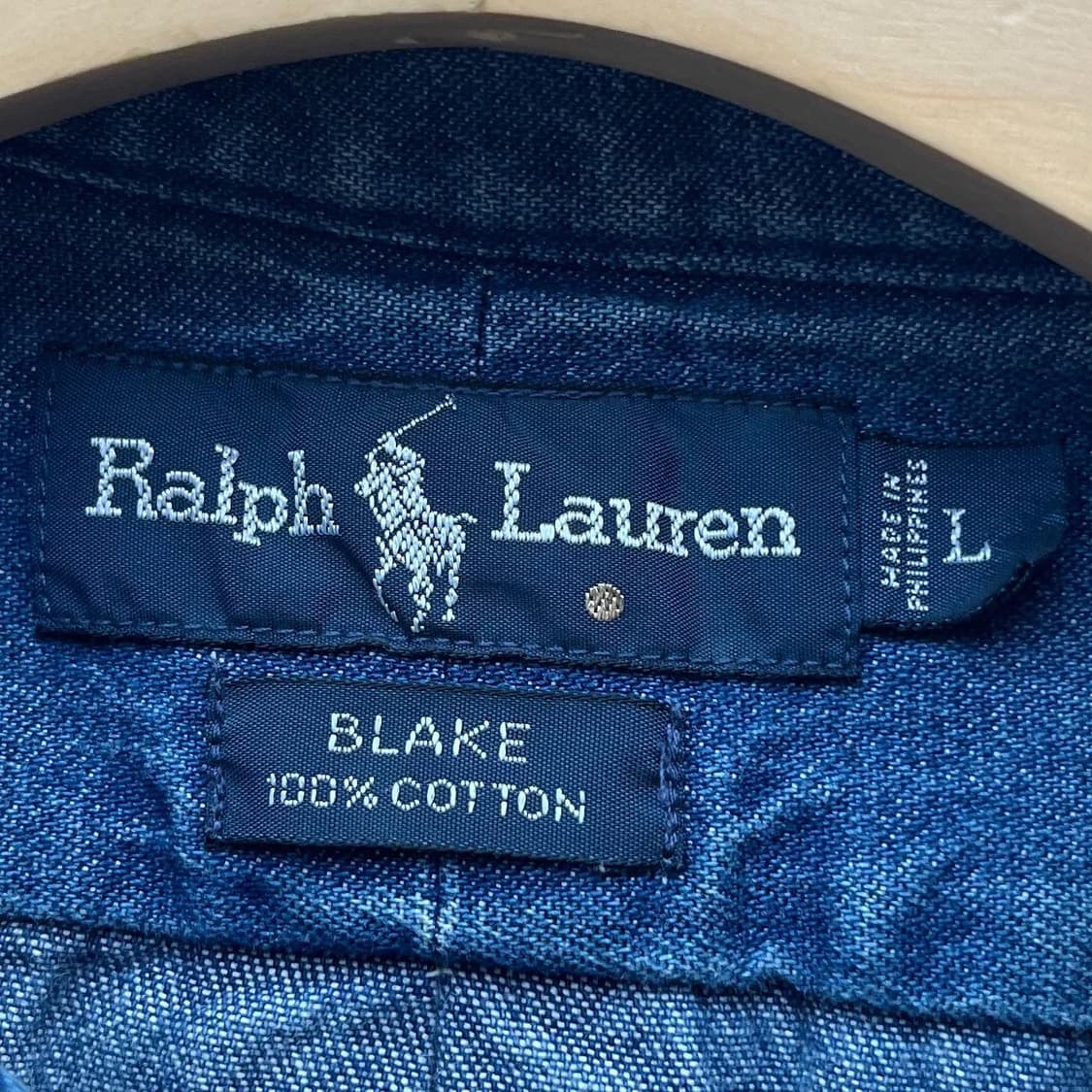 폴로 랄프로렌 90s 기본 블레이크 데님 셔츠 상품이미지7