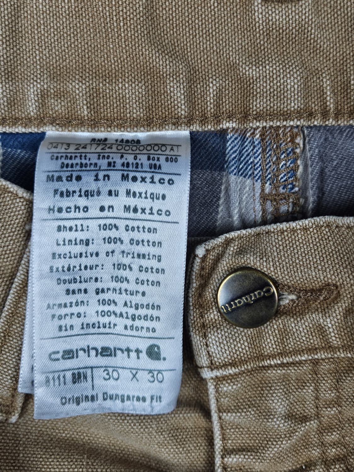 칼하트 헤비 플란넬 카펜터 캔버스 워크 팬츠 (30X30) / 10309 상품이미지6