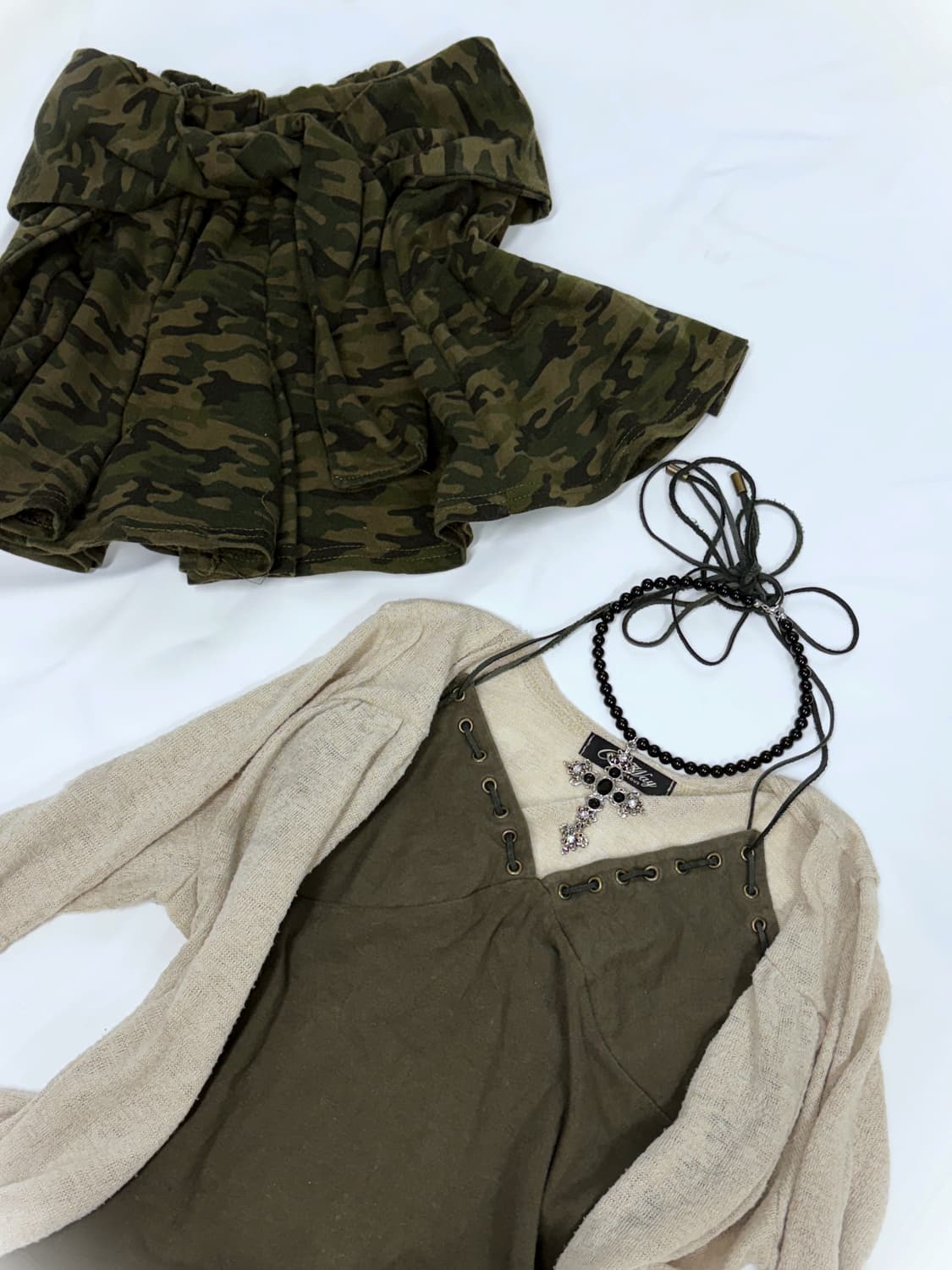 홀터 나시 & 밀리터리 와투케 3pcs 미니 세트 상품이미지2