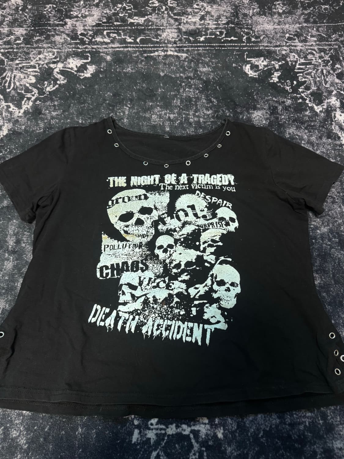 Skull Design Black T-Shirt 상품이미지2