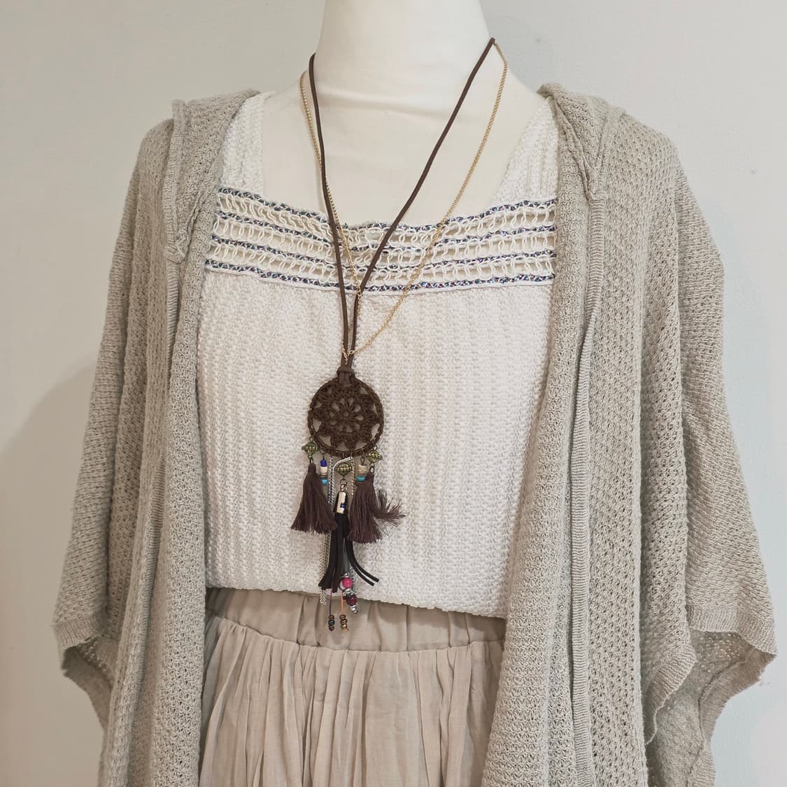 하구미모리걸st 코디세트(판초+슬리브리스+패치워크 캉캉롱스커트 상품이미지2