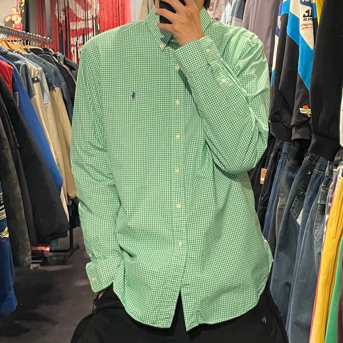 [IM] polo 폴로랄프로렌 그린 체크 긴팔셔츠 상품이미지2