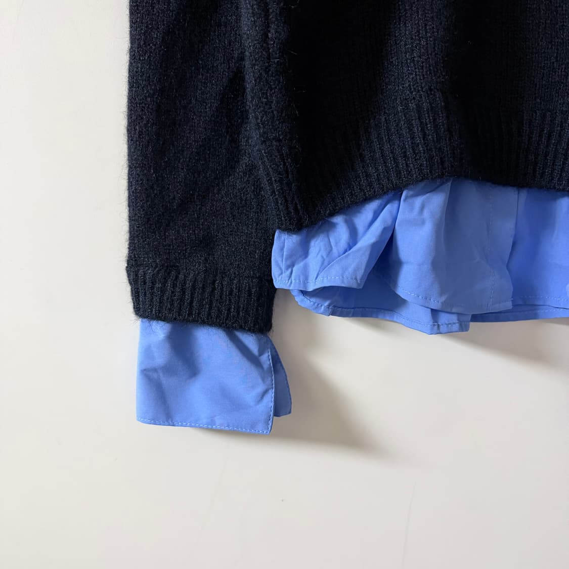 새상품 여자 카라넥 셔츠 레이어드 니트 상품이미지3