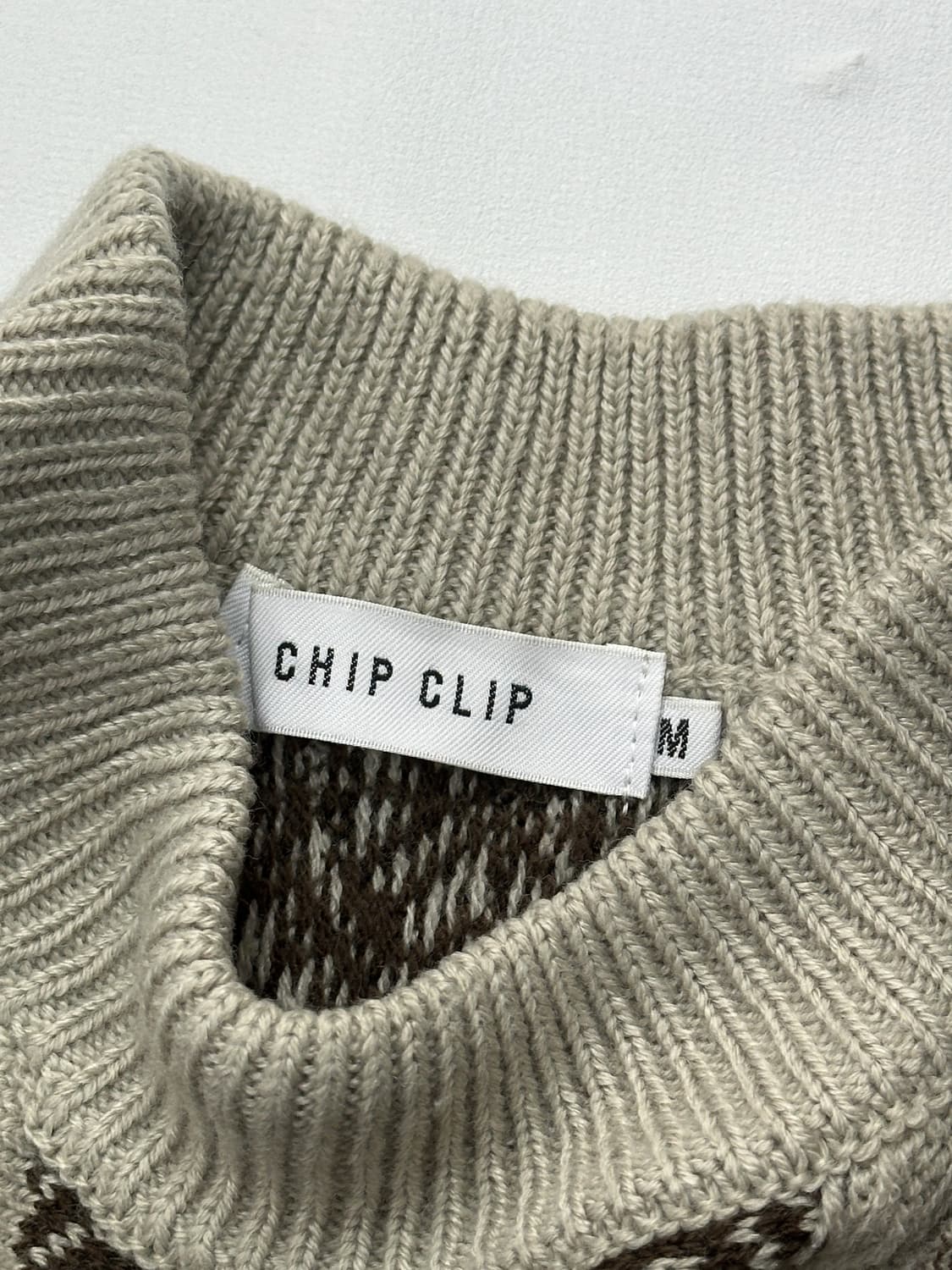 CHIP CHIP 노르딕 패턴 재팬 빈티지 짜임 라운드 넥 니트 상품이미지5