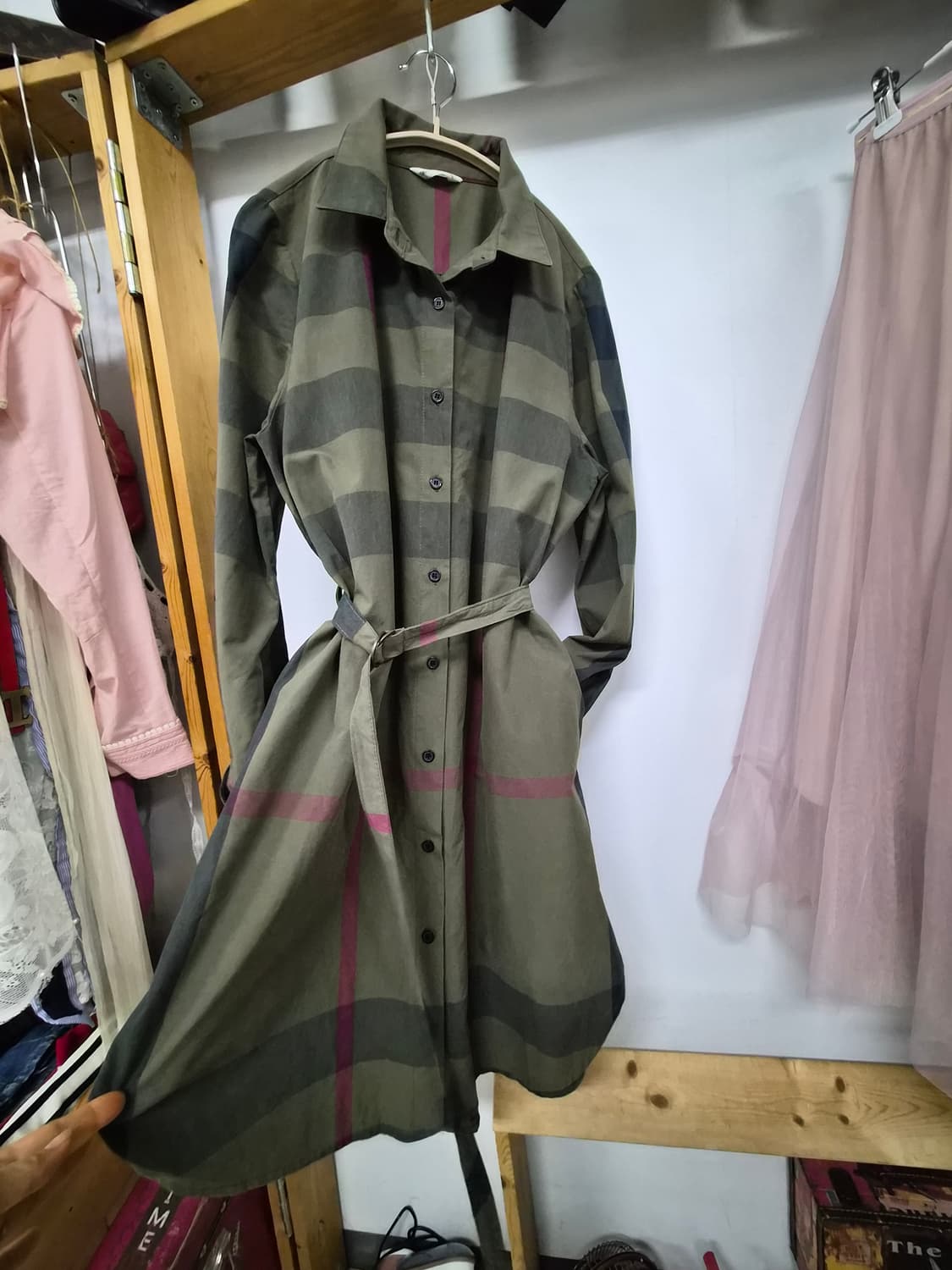 체크 셔츠 원피스 상품이미지1