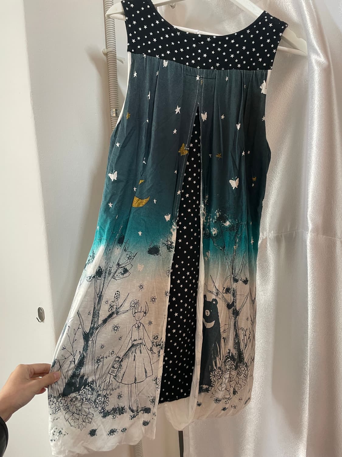 블랙 그라데이션 별 패턴 슬리브리스 원피스 상품이미지2