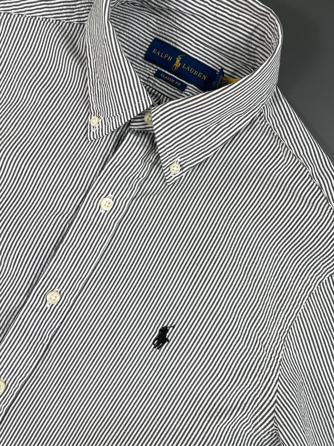 [M] 폴로 랄프로렌 시어서커 스트라이프 셔츠 클래식핏 QR 인증 상품이미지3