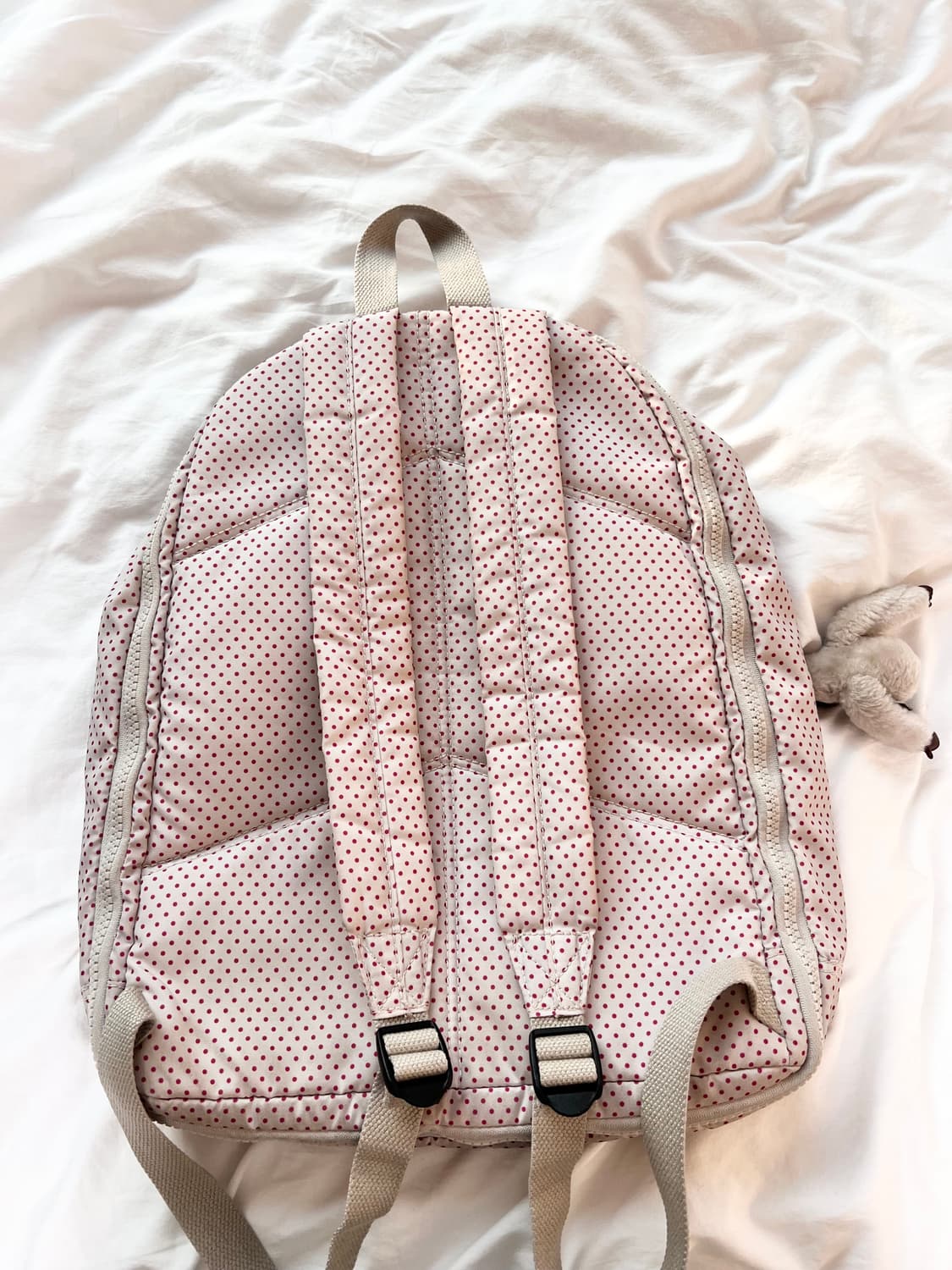 키플링 정품 핑크 도트 백팩 베이지컬러&핑크도트 희귀매물 상품이미지7