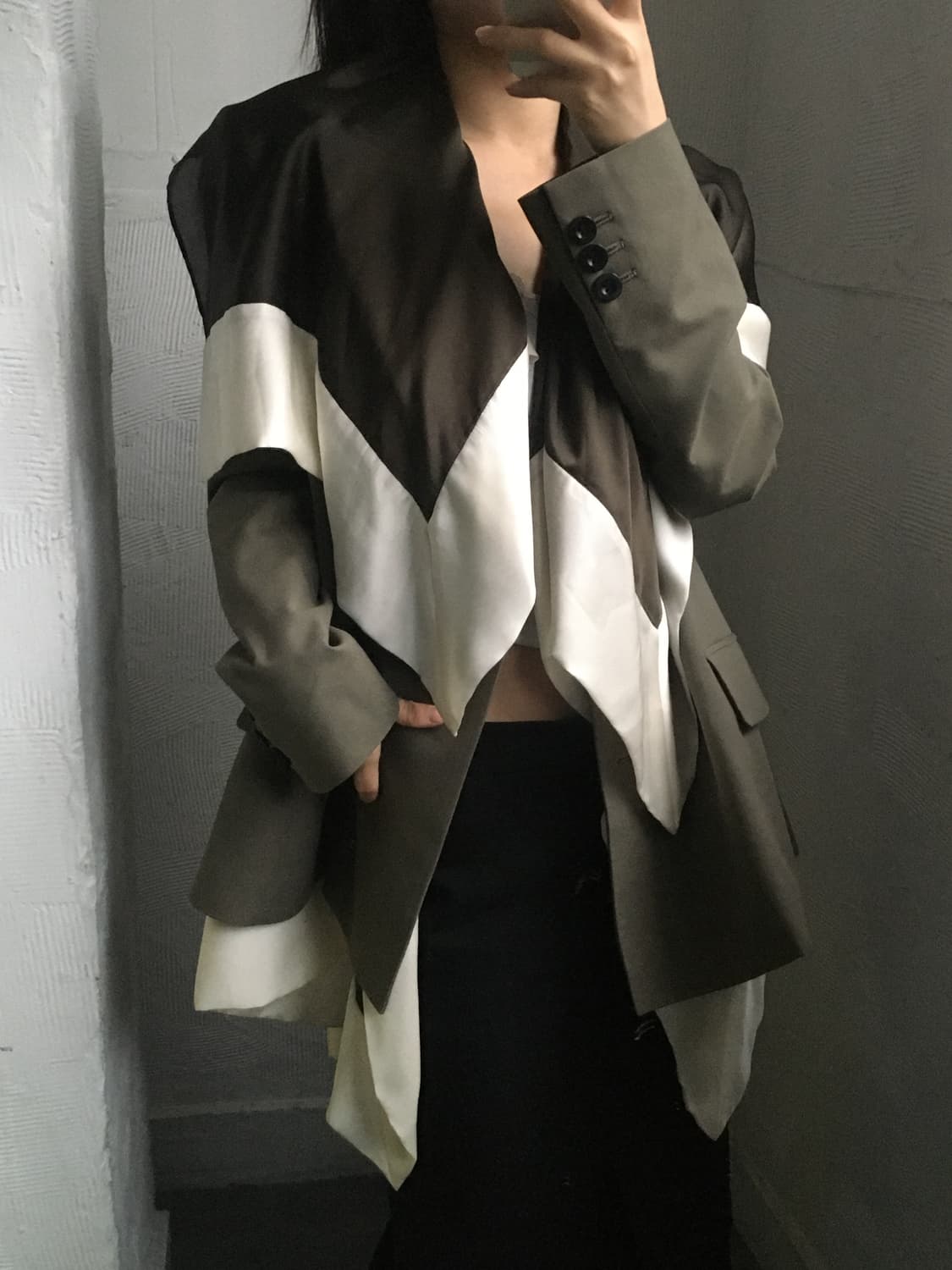 Sacai 사카이 브라운 레이어드 블레이저  상품이미지2