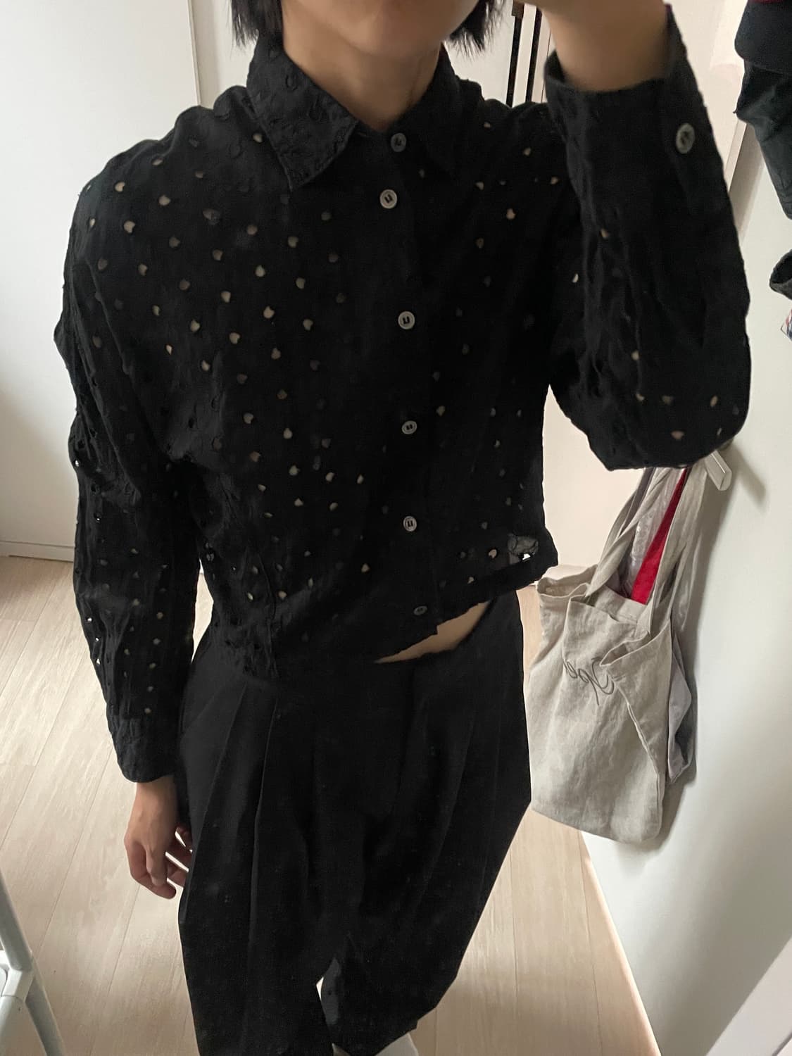 준야와타나베 꼼데가르송 펀칭 숏셔츠 상품이미지9