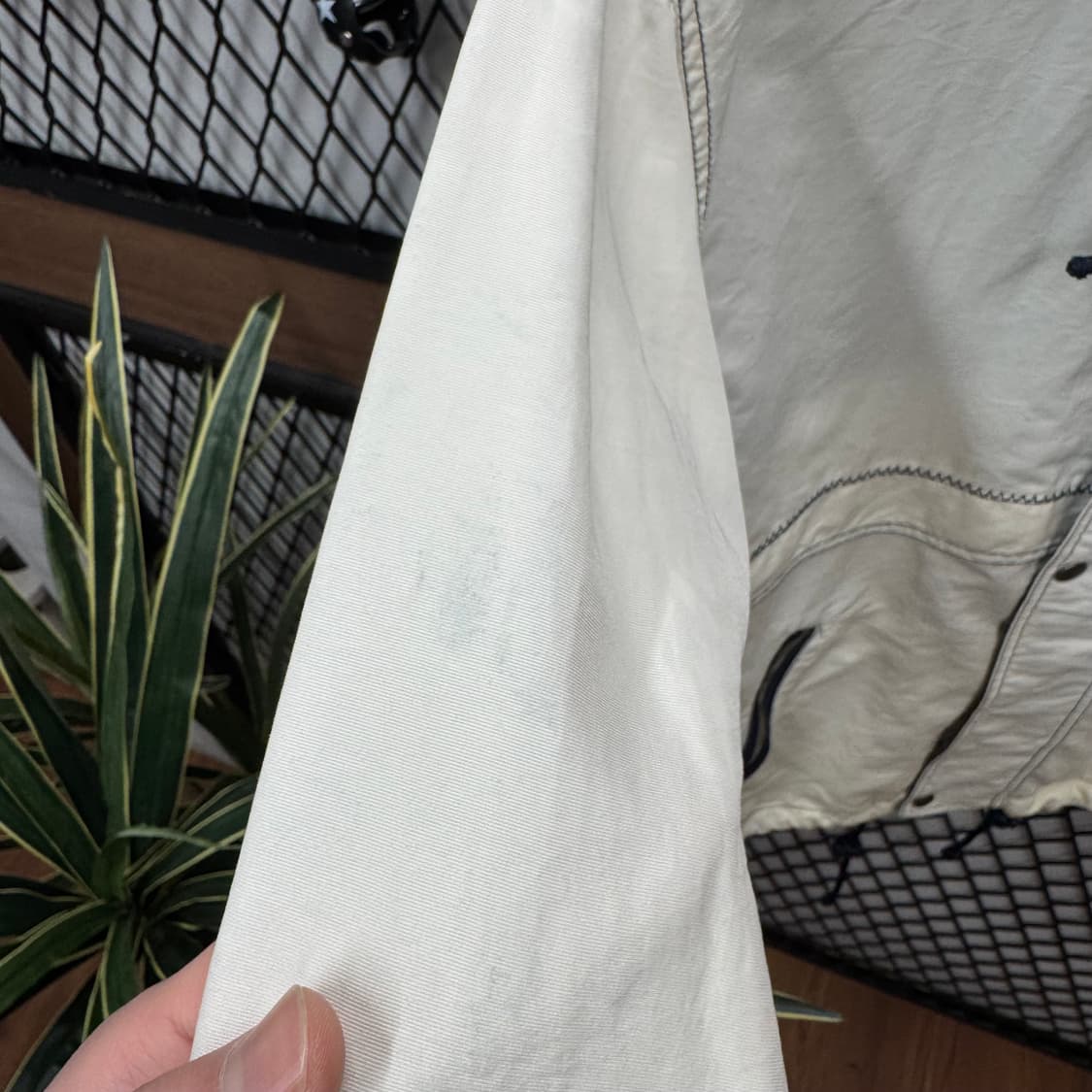 90s JPN VINTAGE 올드스쿨 아노락 후드 바람막이 아이보리 상품이미지9