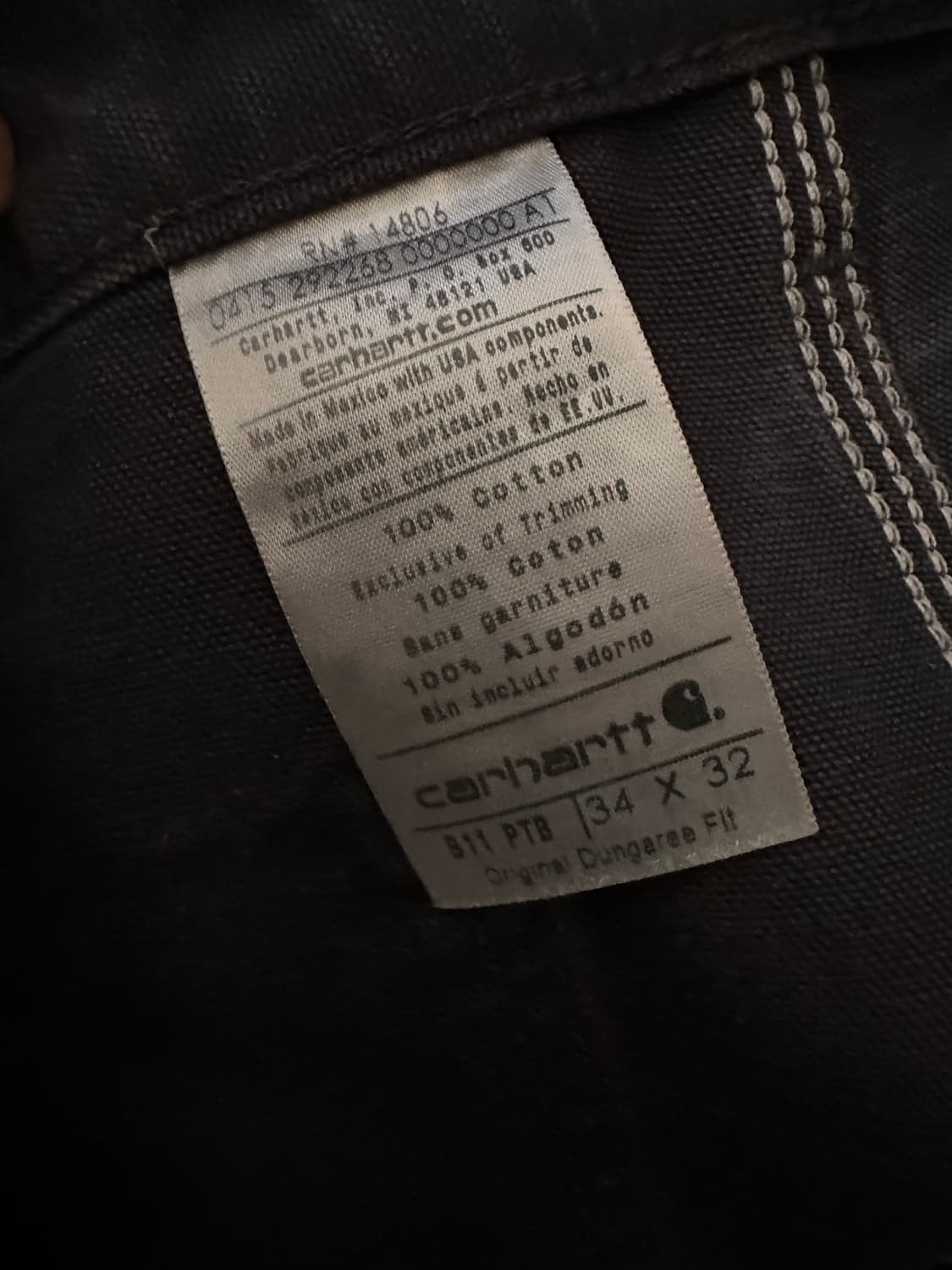 빈티지 칼하트 싱글니 카펜터 팬츠 B11 PTB 34 상품이미지6
