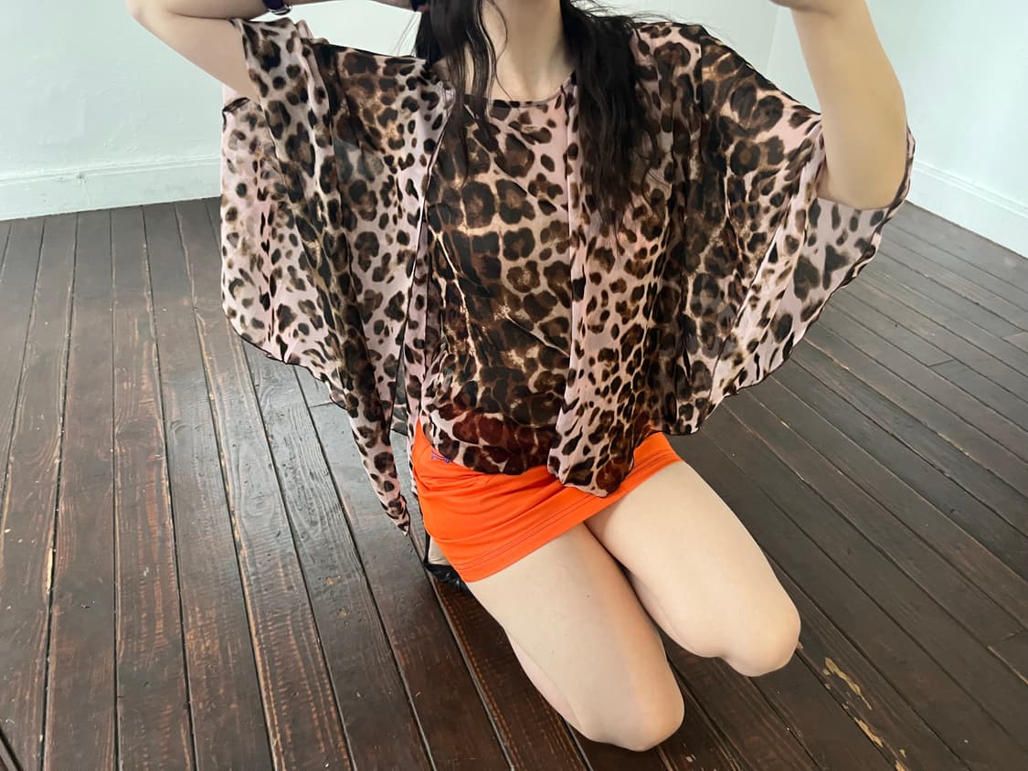 레오파드 슬리브리스 상품이미지1