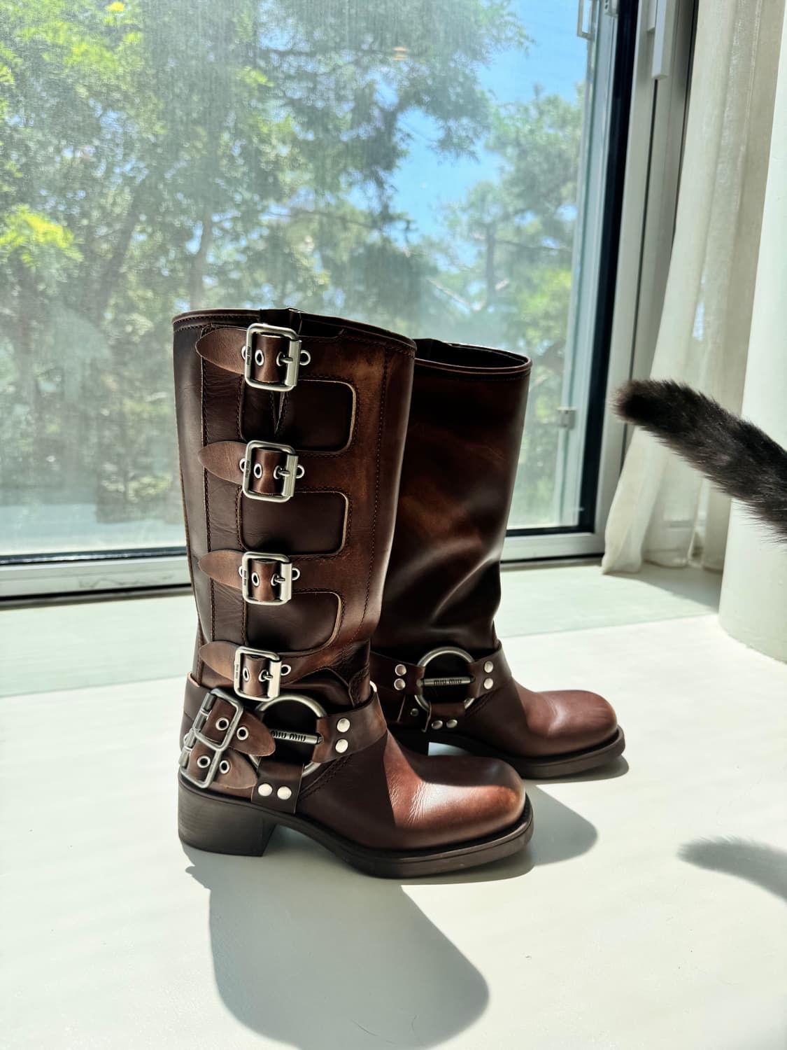 미우미우 라이더부츠 브라운 37.5 상품이미지2