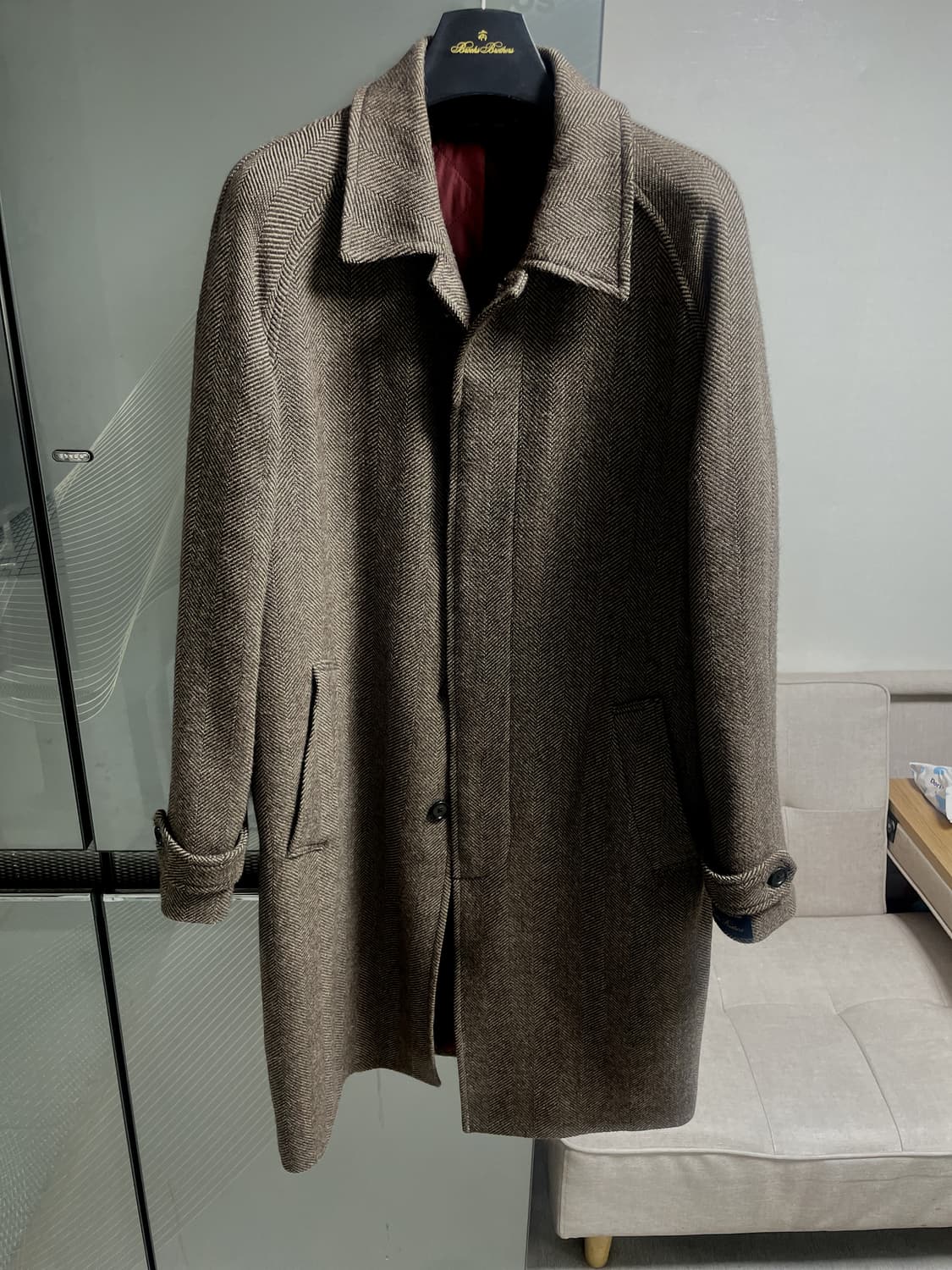 브룩스브라더스 헤링본 발마칸 코트 M 상품이미지3