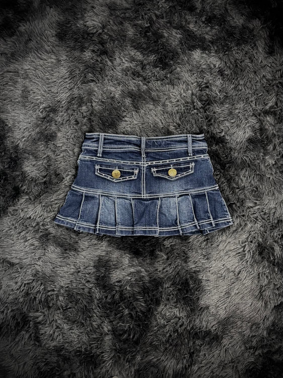 Tralala 금장 데님 플리츠 숏스커트 상품이미지2