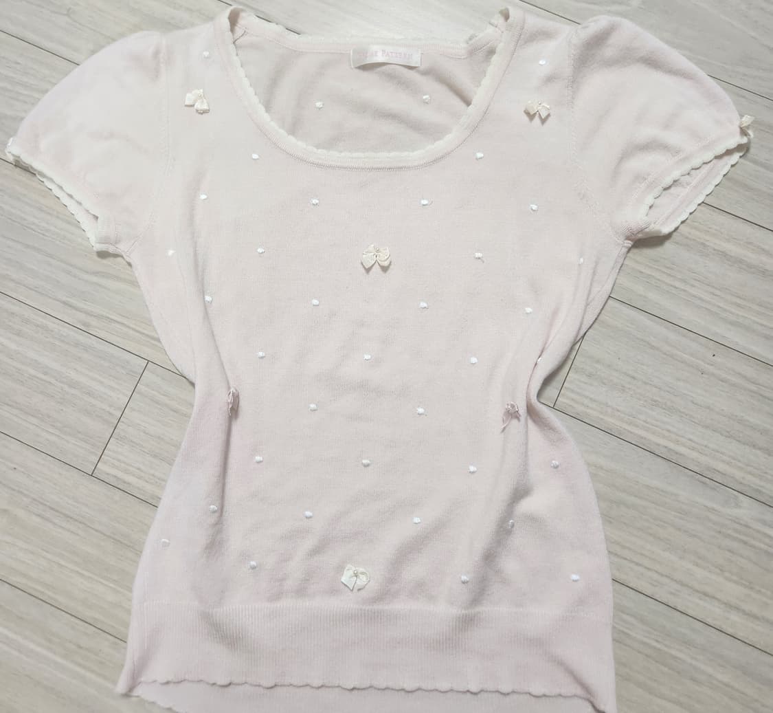 히메갸루 반팔 티셔츠 핀터깔 리본 레이스 리즈리사 핀터깔 마즈 딸기우유 상품이미지1