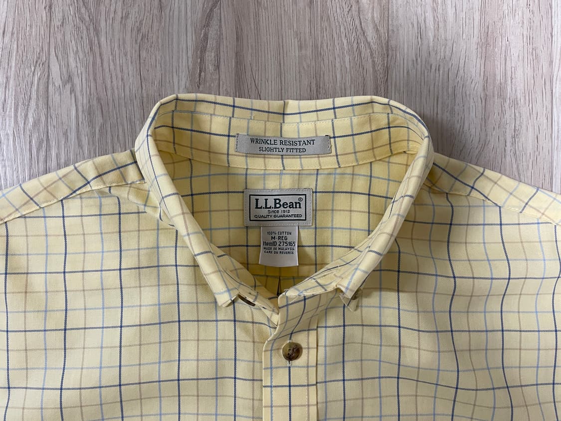 100) 엘엘빈 파스텔 옐로우 윈도우체크 셔츠 상품이미지3