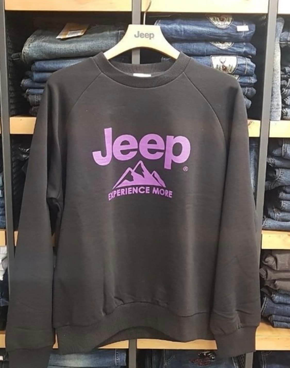 지프 맨투맨 블랙 보라 상품이미지1