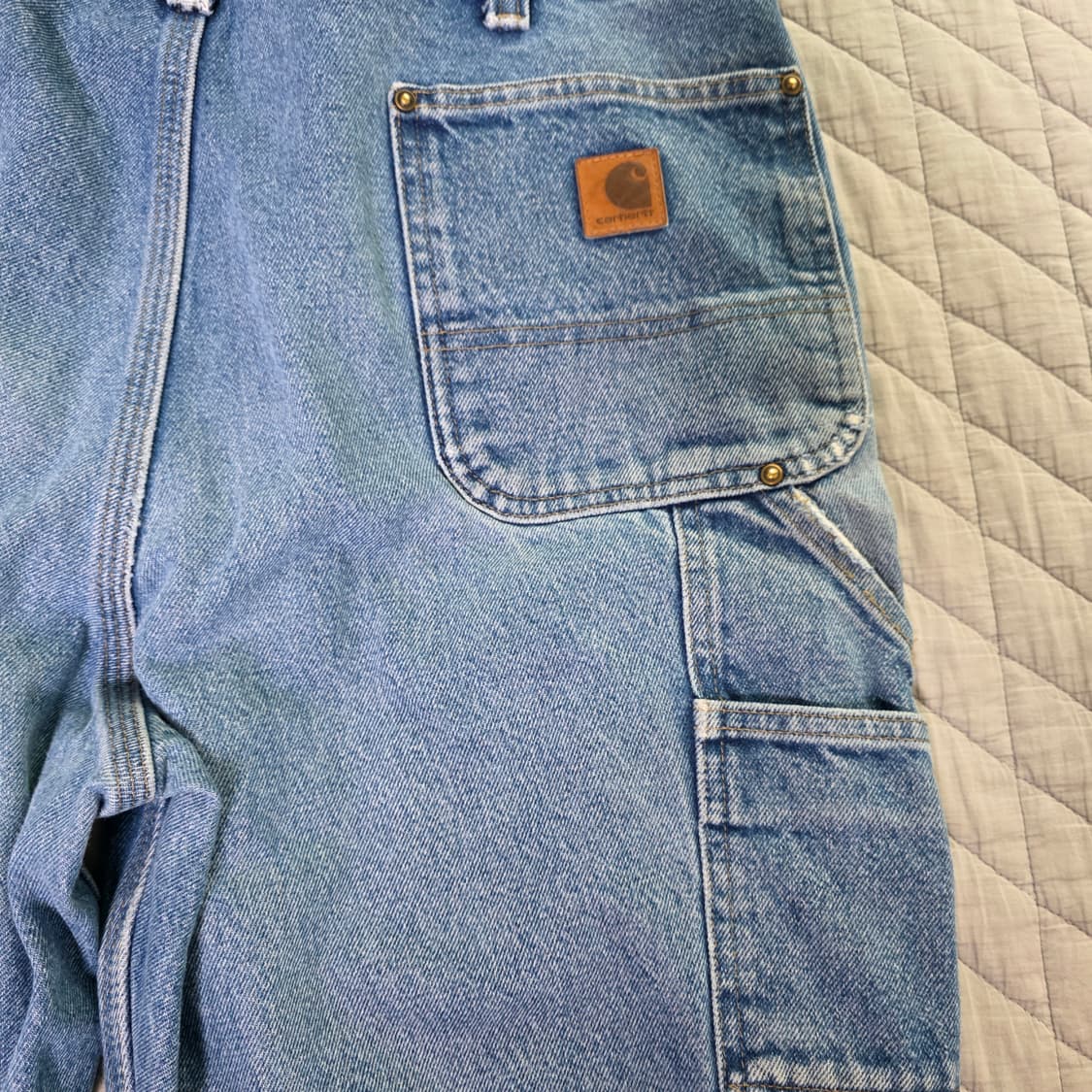 [40X34] 빈티지 칼하트 더블니 릴렉스핏 데님팬츠 워시드 B15 상품이미지8