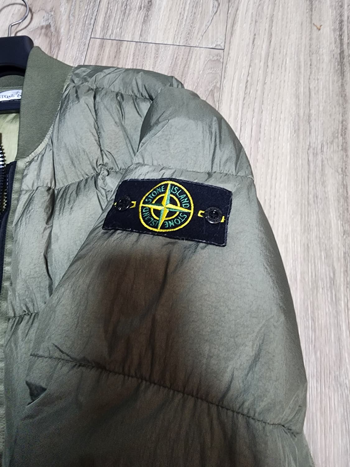 [M]스톤아일랜드/19FW크링클랩스 버머 숏 다운패딩 카키 상품이미지2