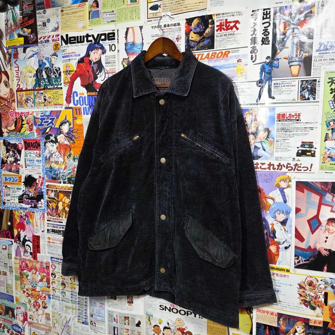 90s JPN 겐조 진스 다크 네이비 코듀로이 자켓 상품이미지1