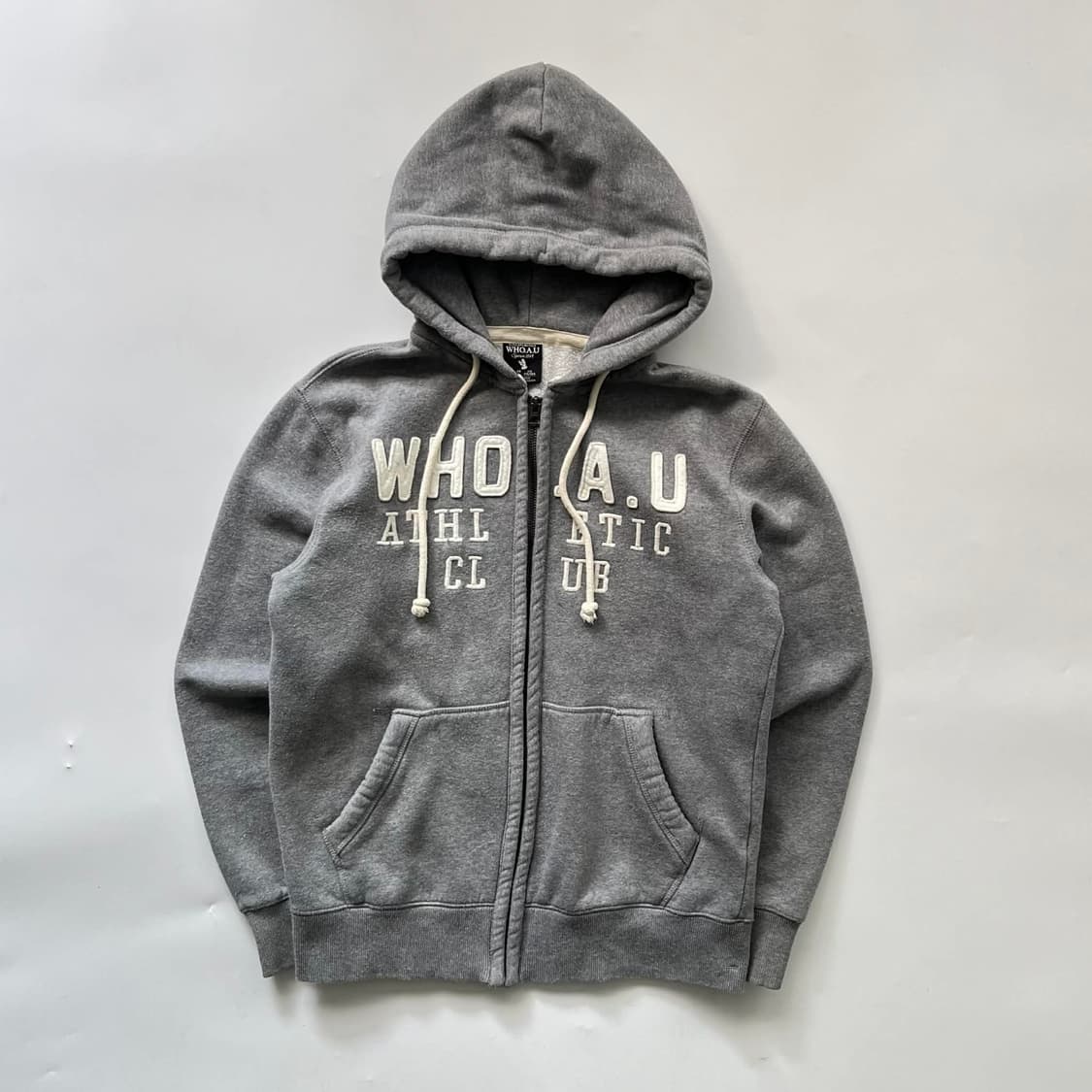 후아유 y2k 그레이 러블리힙 스웻 후드집업 희귀져지(L) 상품이미지2