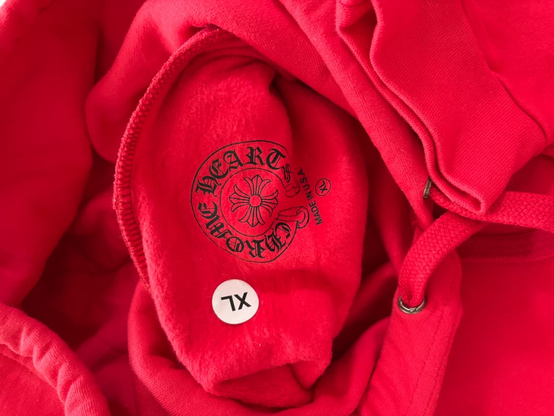 크롬하츠 스크롤 로고 후드 레드 xl 새상품 상품이미지2