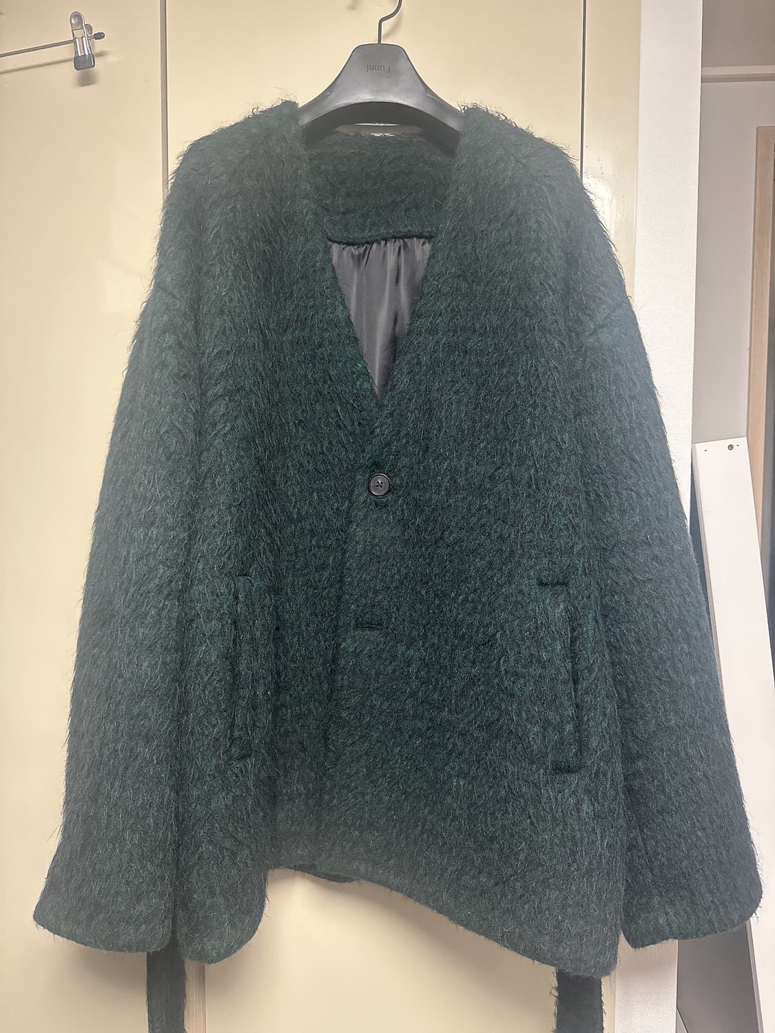 준지 JUUN.J 헤어리 울 가디건 카라리스 가디건 상품이미지3