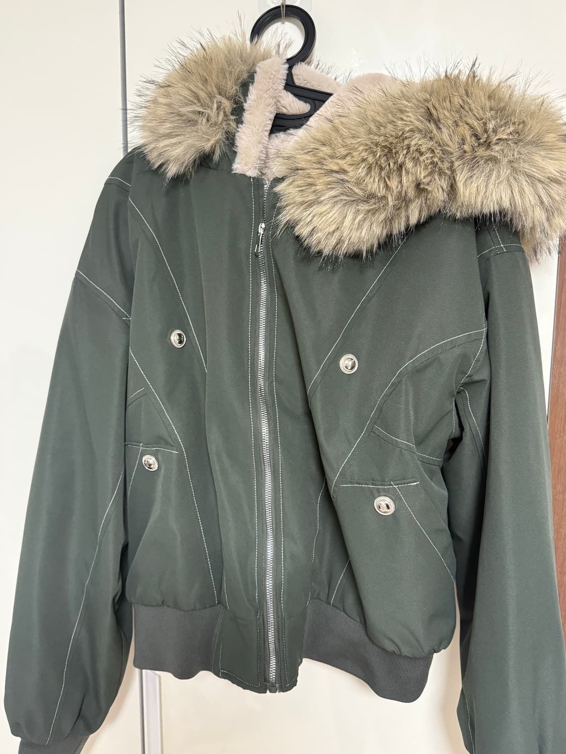 카키 퍼패딩 자켓 상품이미지1