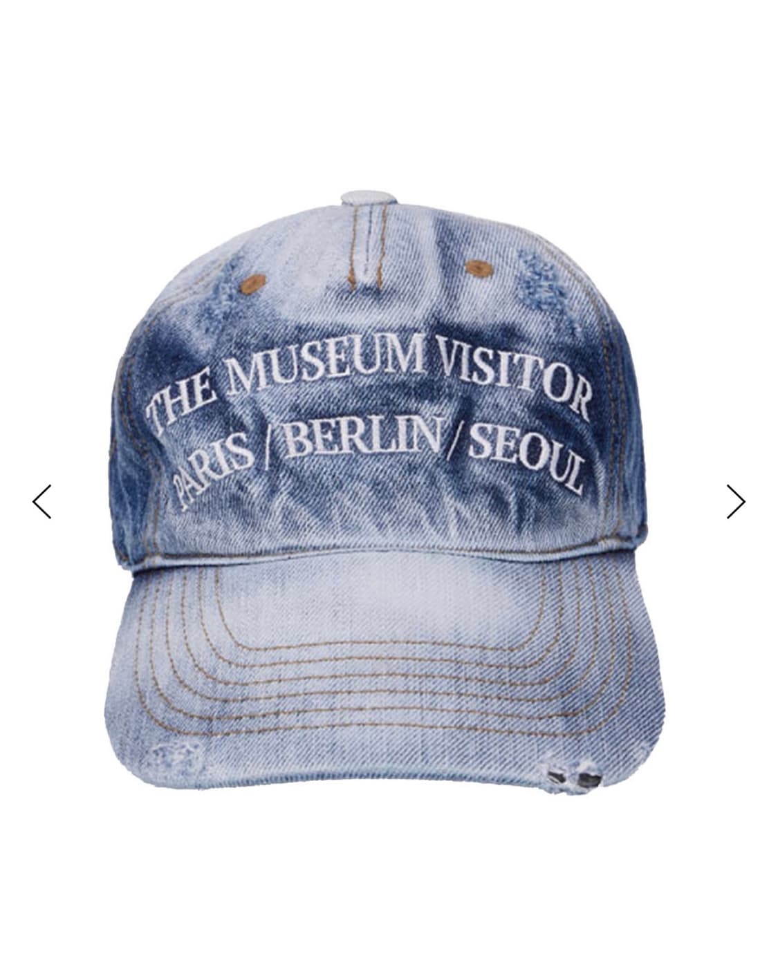 1회착) 더뮤지엄비지터 워시드 데님 볼캡 상품이미지1