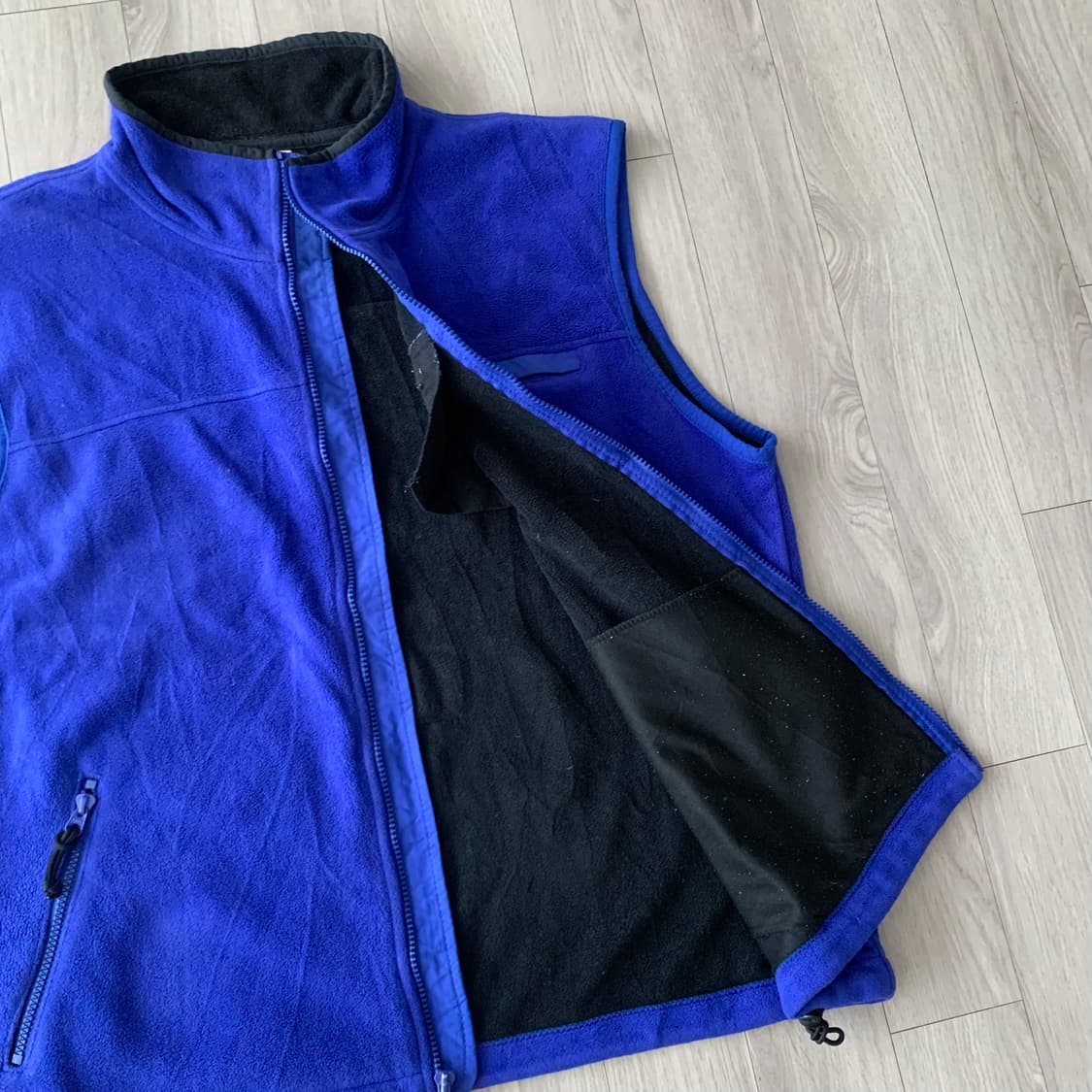 엘엘빈 90S 폴라텍 퍼플 블루 집업 베스트 made in usa  상품이미지4