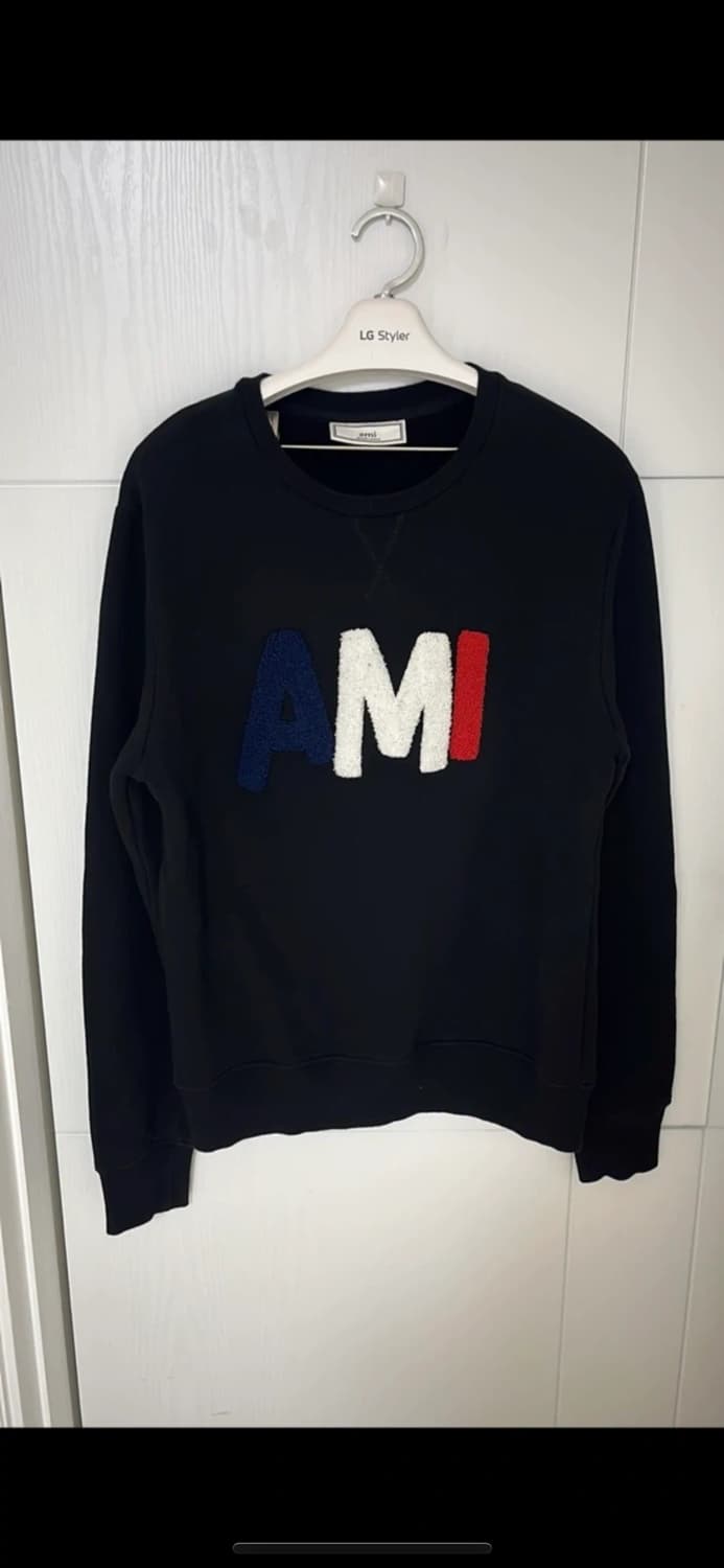 아미 AMI 로고 스웻셔츠 블랙 55,66 정품 (새상품컨디션) 상품이미지3