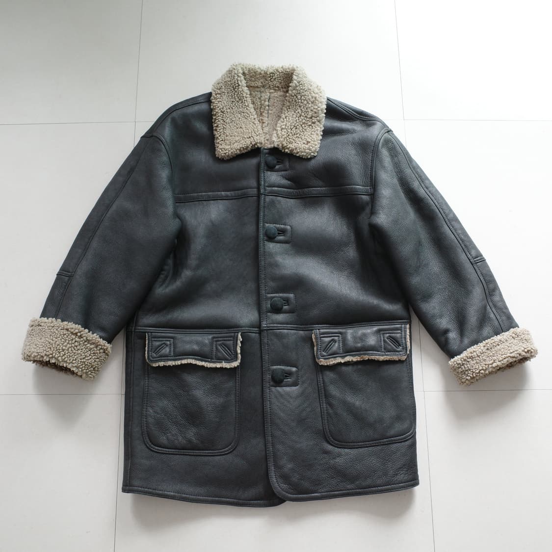 XL 리얼 양가죽 쉐어링 무스탕 코트 상품이미지1