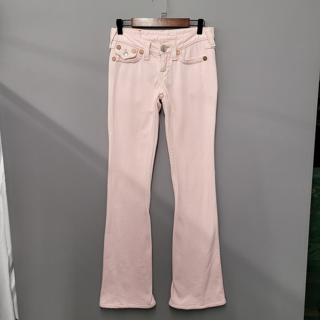 True Religion 트루릴리젼 Y2K 로우라이즈 부츠컷 핑크진 상품이미지2