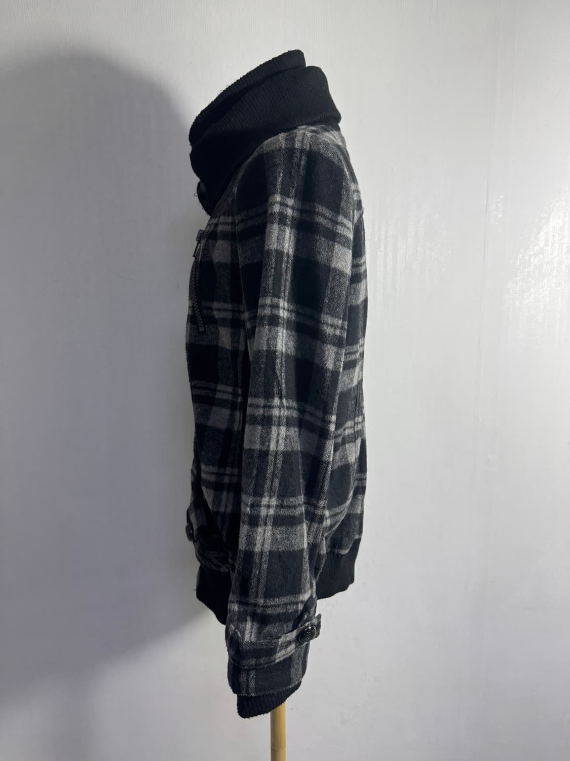 Crazy angel 울 체크 집업자켓 y2k lgb goa 상품이미지2