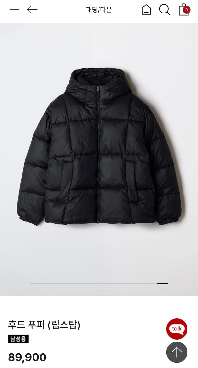 스파오 후드푸퍼 립스탑 패딩 블랙 상품이미지2