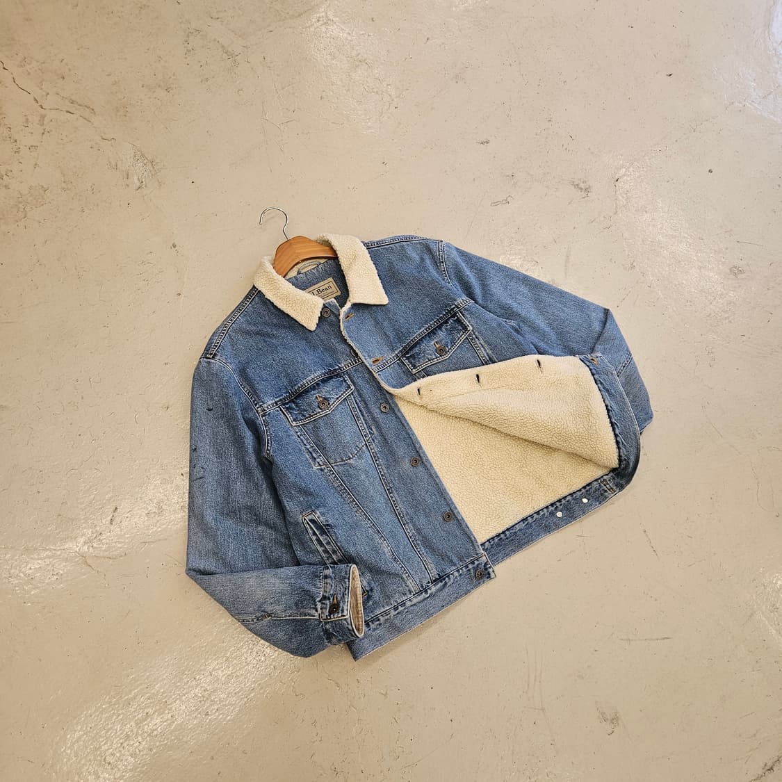 L.L.BEAN 엘엘빈 쉐르파자켓 청자켓 데님자켓 코듀로이 XL 구제 상품이미지5